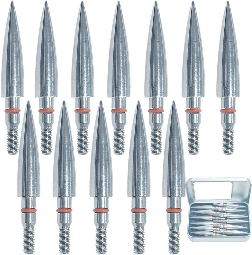 Skiennix Archery Field Points - Stainless Steel Practice Tips for Recurve & Compound Bows | 100-300 Grains