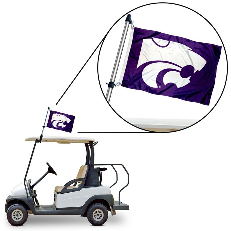 Kansas State Wildcats Golf Cart Flag Pole and Holder Mounting Bracket