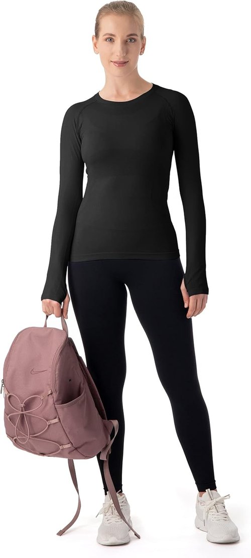 MathCat Seamless Workout Shirts - Long Sleeve Yoga Tops for Women | Breathable Athletic Fit XS-XL