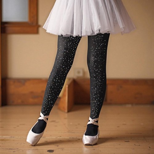 LUCKELF Girls Glitter Tights - Soft Opaque Sparkle Tights with Rhinestones for School & Dance