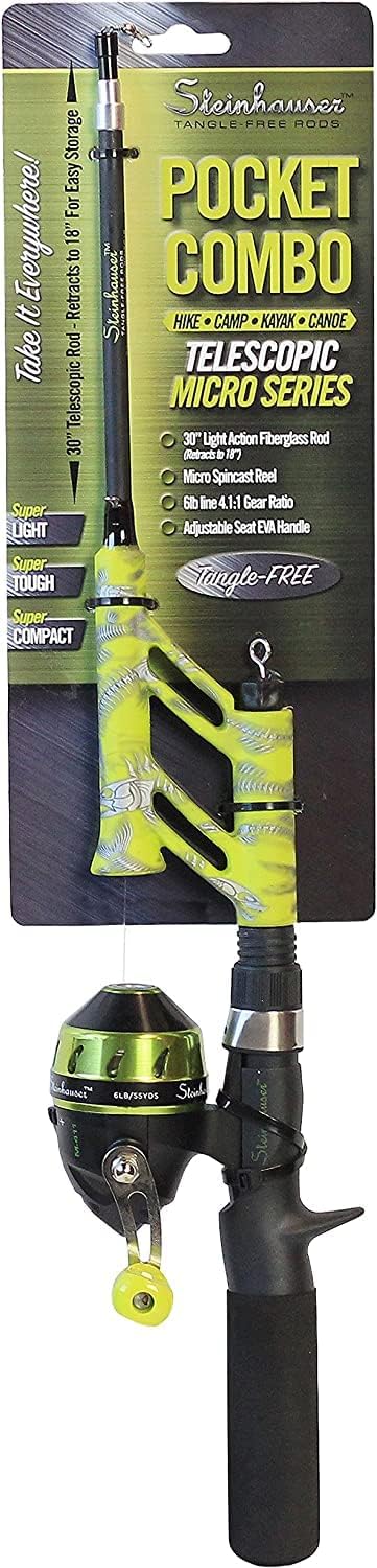 Steinhauser Telescopic Fishing Rod & Spincast Reel Combo - Ultralight, Tangle-Free Design for All Ages