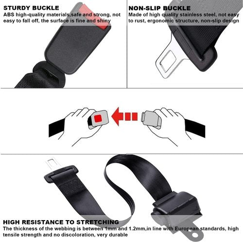 Bravokit Retractable Golf Cart Seat Belts Kit, Universal Retractable Seatbelts Fits Club Car EZGO TXT&RXV Yamaha Drive Club Car DS (Set of 2)
