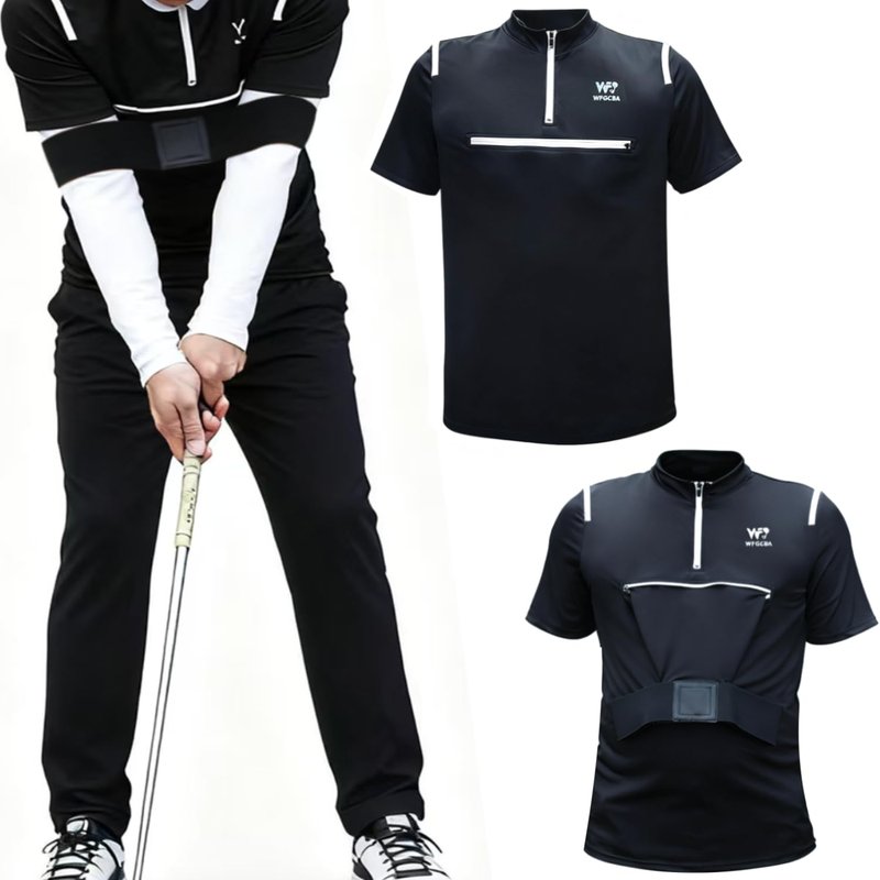 Golf Swing Training Aid-Swing Correcting Arm Band,Correction and Swing Technique for Superior Golf Performanc, Unisex, Ideal for All Levels of Play (M) Black