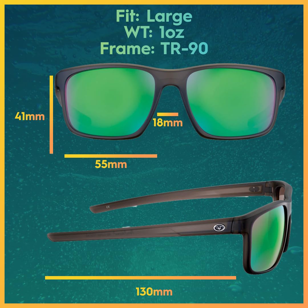 Flying Fisherman Rip Current Polarized Sunglasses with 100% UVA & UVB Protection for Fishing, Biking, Golf, Hiking, Beach, Driving