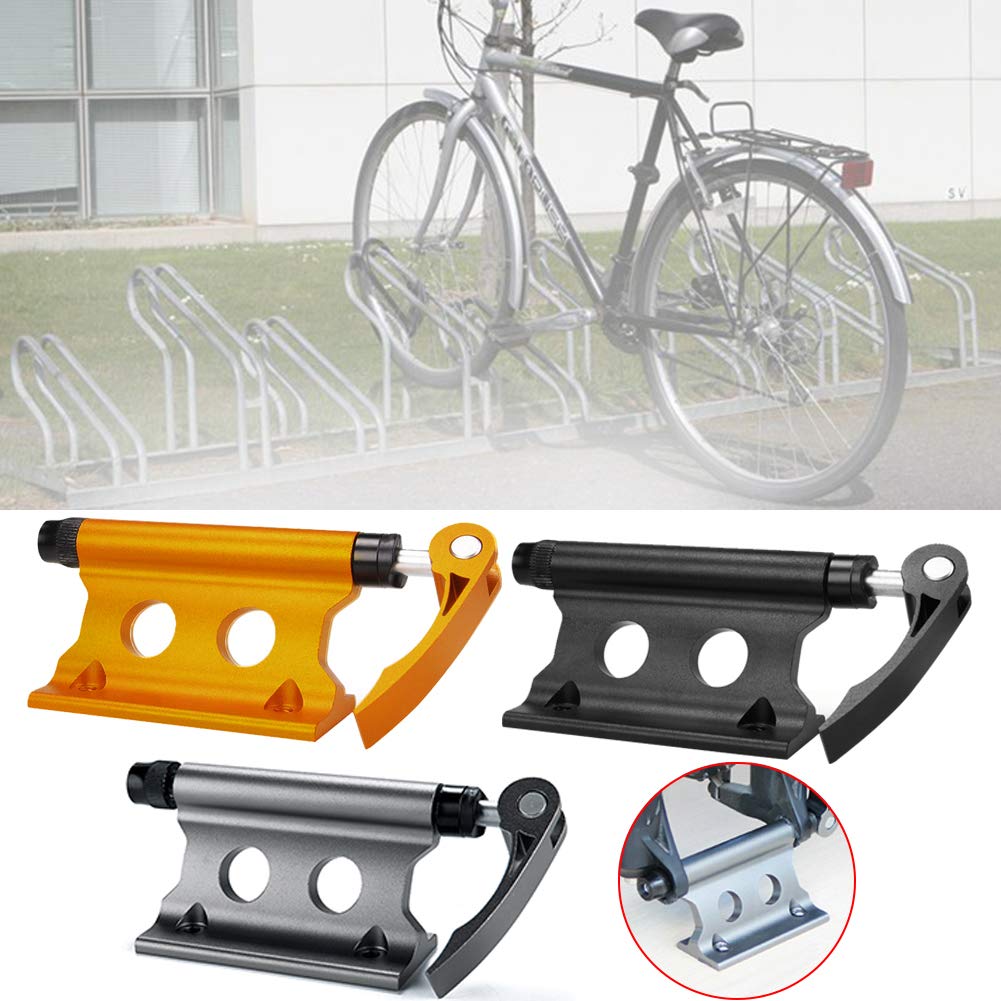 Bike Block Fork Mount w/Quick-Release Lever, Aluminum Alloy Bicycle Front Fork Fixed Clip Luggage Rack for Truck Bed/Trailer/Van, Vertical or Horizontal Mounted (Yellow)