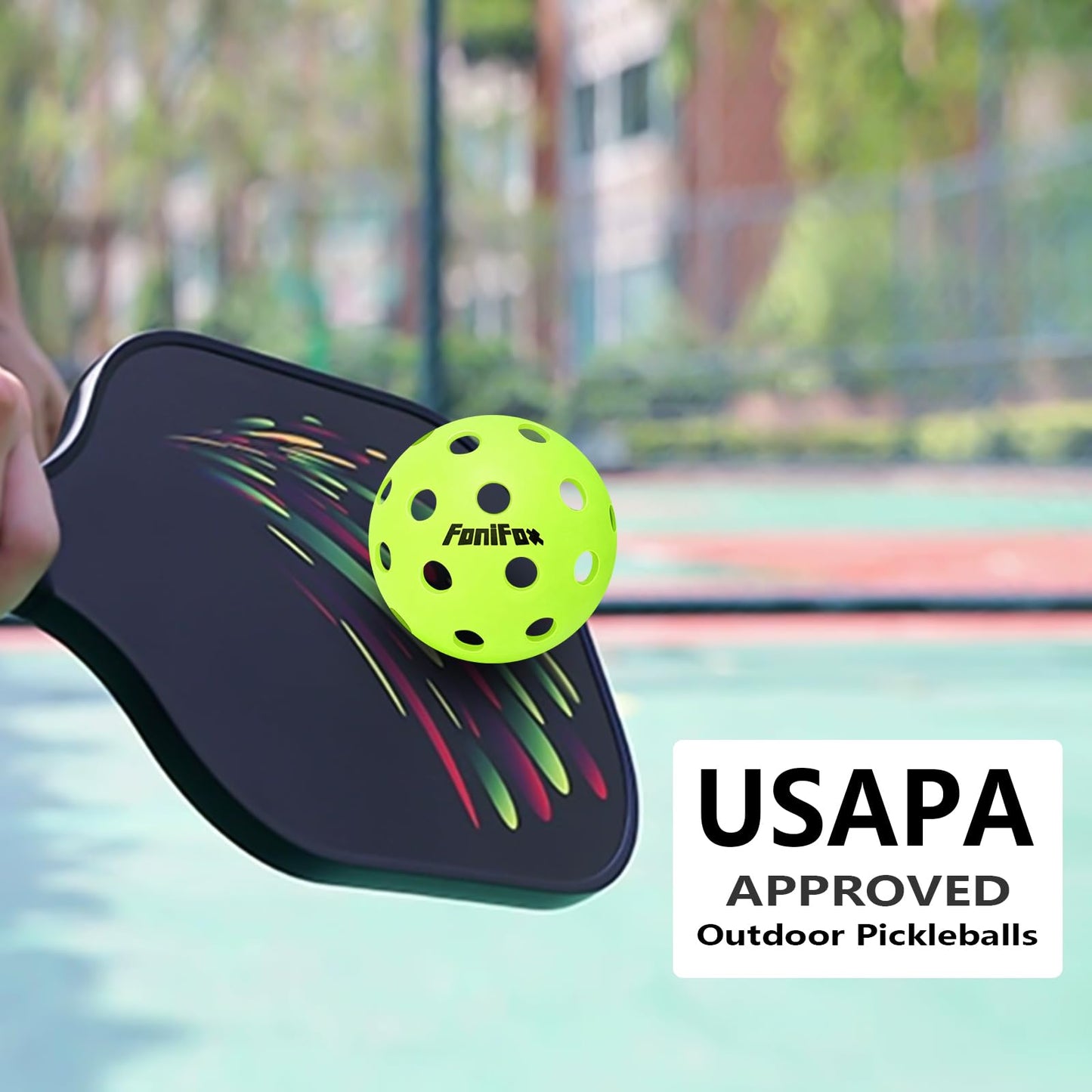 Foni Fox Pickleball Balls, 3/6 Pack 40 Holes, High Visibility & Bounce, Durable for All Skill Levels (6)