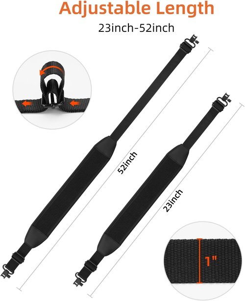 EZshoot Two Point Sling - Comfortable Neoprene Padded Shoulder Strap | Adjustable Length for Outdoors