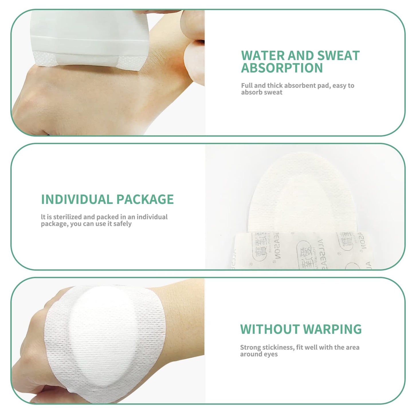 40pcs Non-Woven Eye Pads Patches Adhesive Bandages Wound Dressings for Adults