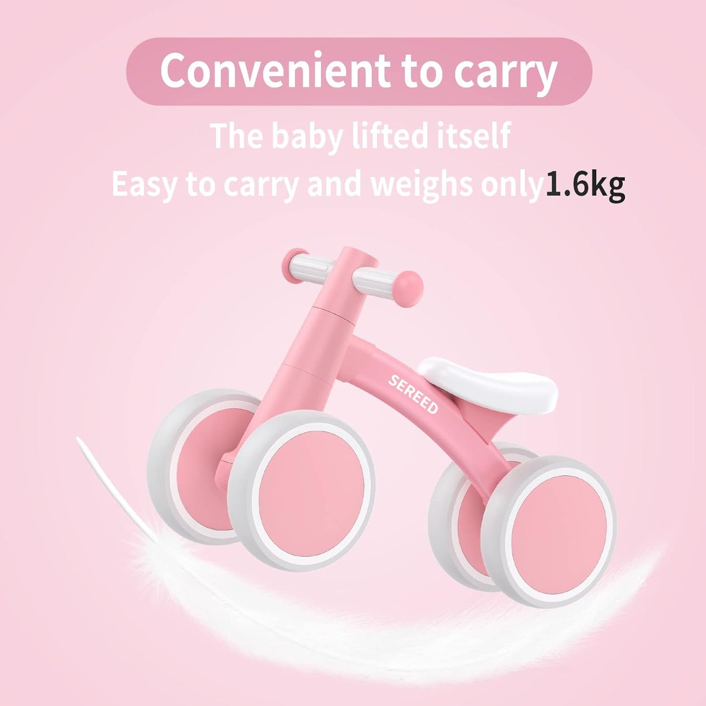 SEREED Baby Balance Bike - 4-Wheel Toddler Bike for 1-Year-Olds | Perfect First Birthday Gift