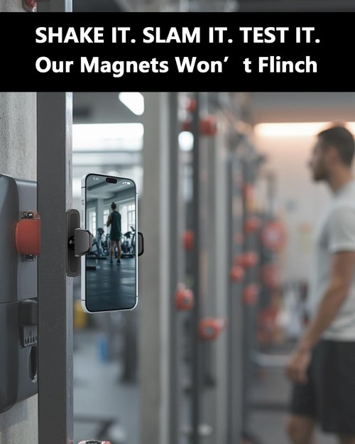 EPhemeralLuxe Gym Magnetic Phone Holder, 360° Adjustable Magnetic Phone Mount for Gym Attach to Metal Surface, Fitness Equipment Accessories for HIIT Timers Home Gym and Golf Cart