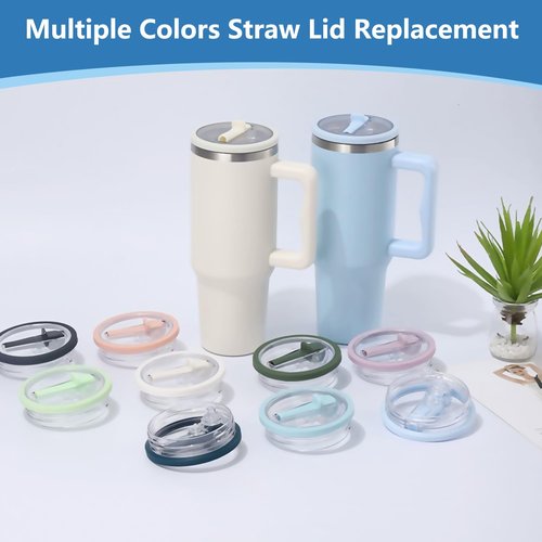 2 Pack Leakproof Lid Replacement for Stanley Quencher, Leak Proof Lid for Stanley H2.0 Flow State Tumbler,Flip Straw Lid 40 oz for Stanley Cup Accessories
