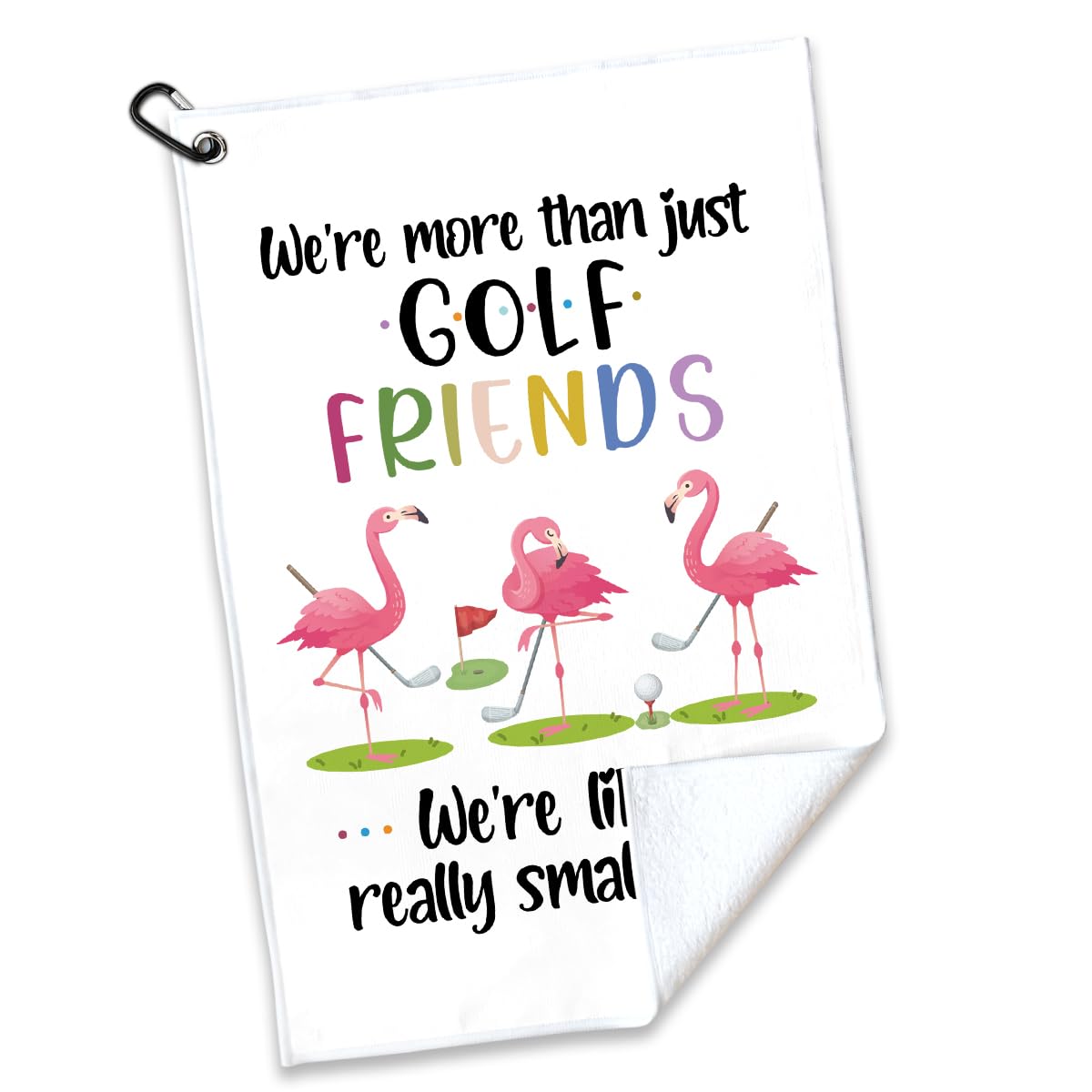 Rofiowa Polyester Cotton Blend Printed Golf Towel, Funny Flamingo Golf Accessory for Men Women, Golf Gift for Fan, Lover Birthday Gift