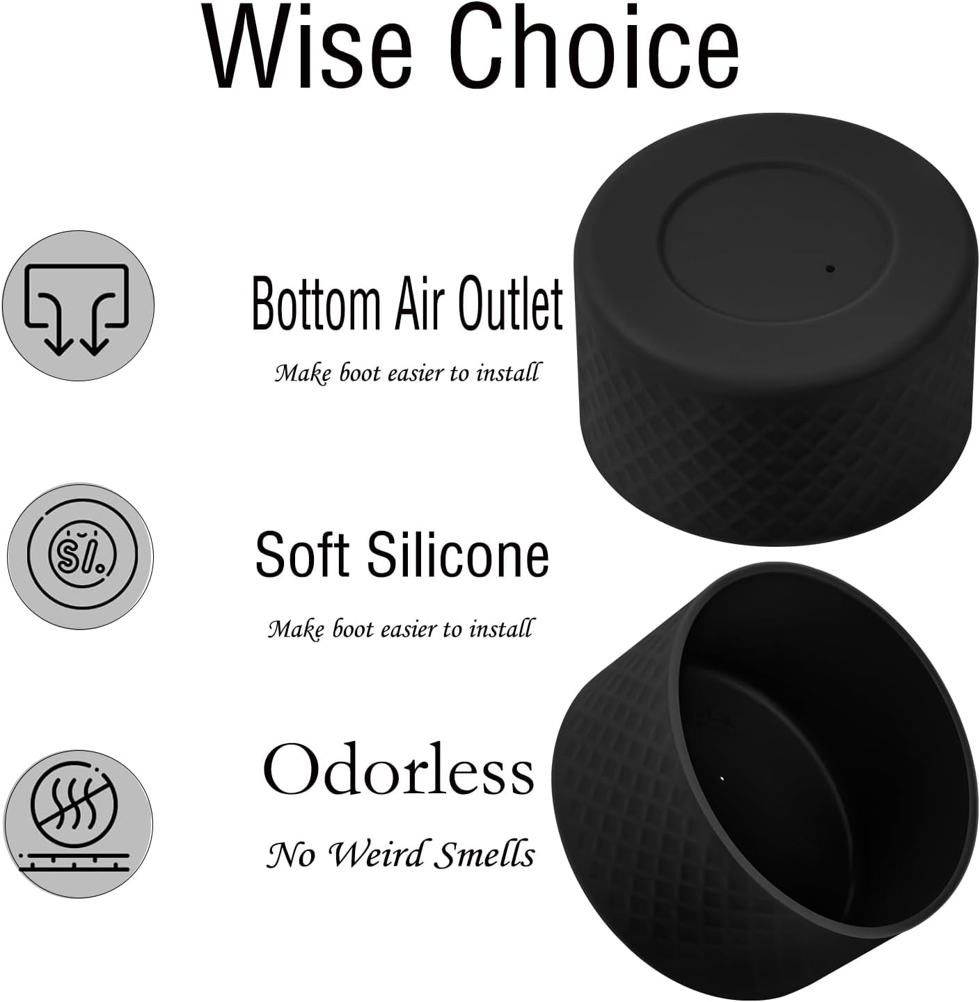 Skiennix Silicone Boot - Durable Cup Boots for Stanley 40oz, 30oz, 20oz Tumblers | Black Accessory