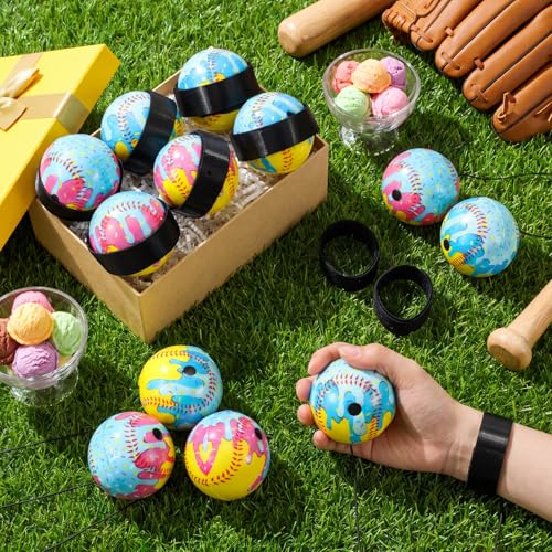 Softball Style Ice Cream Drip Stress Balls - 12 Pack