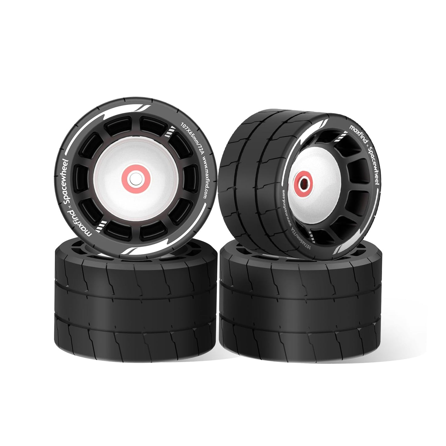 Electric Skateboard Wheels 107mm 74A – All-Terrain Longboard, 4-Pack Space Wheels for Smooth Ride on Any Surface