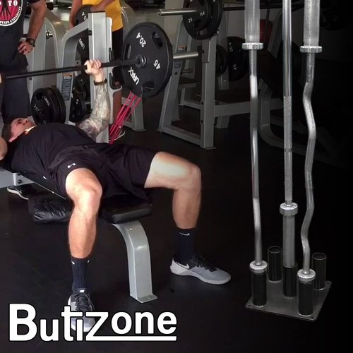 Butizone Barbell Holder Floor Stand Vertical, Corner Weight Bar Storage Rack for Home Gym, Fit for 2 inch Olympic Bars, Curl Bars, Hex Bars, Trap Bars, Triceps bars, Holds 5 Bars