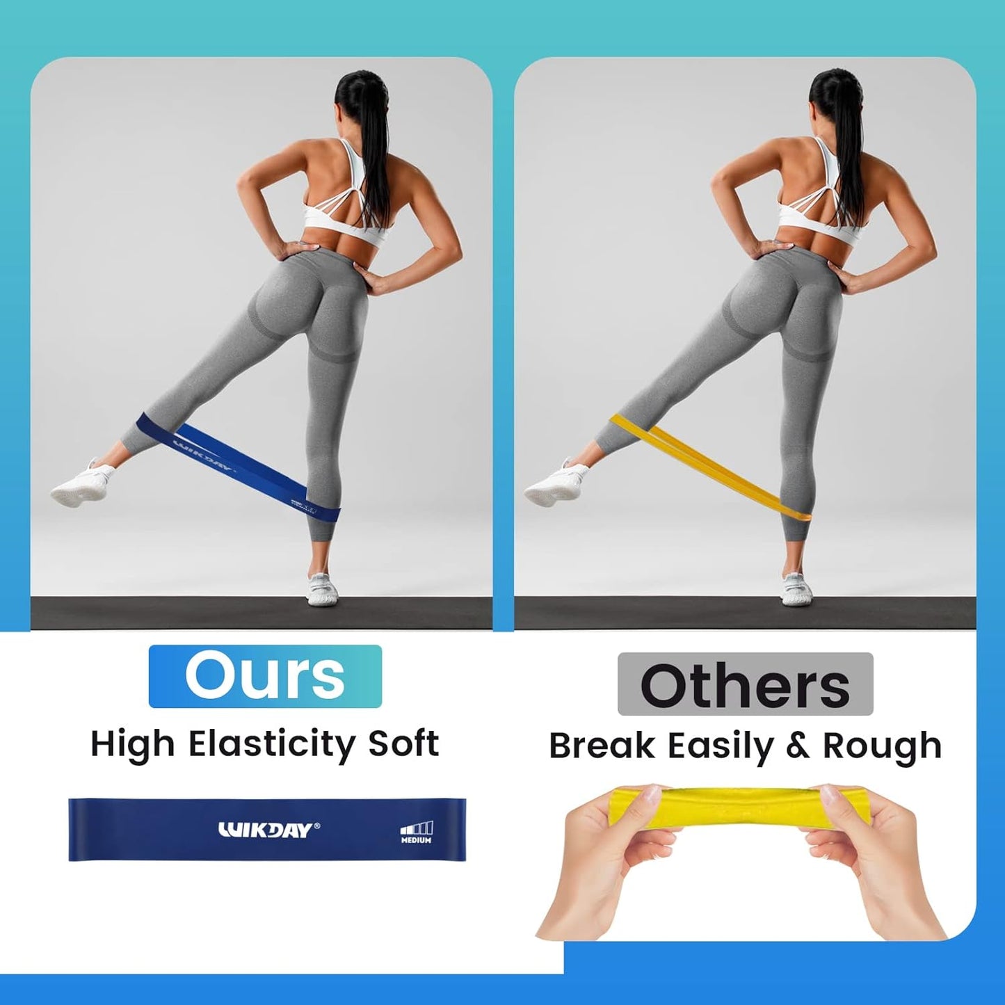WIKDAY Resistance Bands - Versatile Workout Loop Bands Set for Men & Women | 5-Piece for Home & Gym