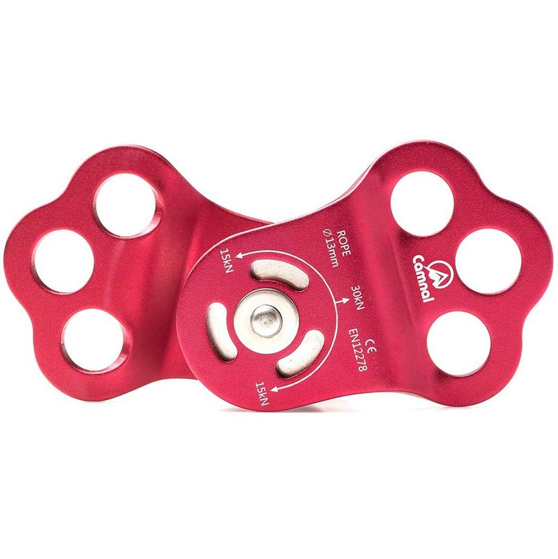 AXUYU Climbing Pulley 30KN Three Holes Ball Bearing Single Pulley Rock Climbing Pulley for 13mm Rope Hauling, Rock Climbing, Rescue Applications, Zipline Sports Etc