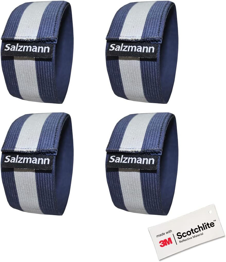 Salzmann Reflective Arm and Leg Bands - 3M Scotchlite Material | Set of 4 for Enhanced Visibility