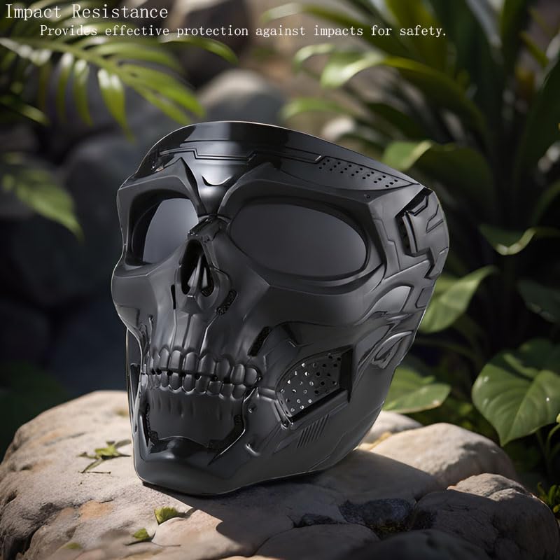 Skull Mask Full Face Tactical Mask - Black