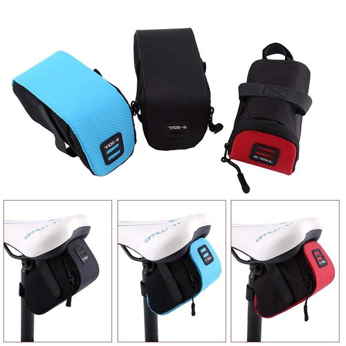 Cycling Frame Cell Phone Bag,Saddle Cycling Seat Bag Tail Pouch Package Under-seat Storage Bag Rack Mountain Road Pack Double Pouch Mount Phone Bags for Smartphone(Black)