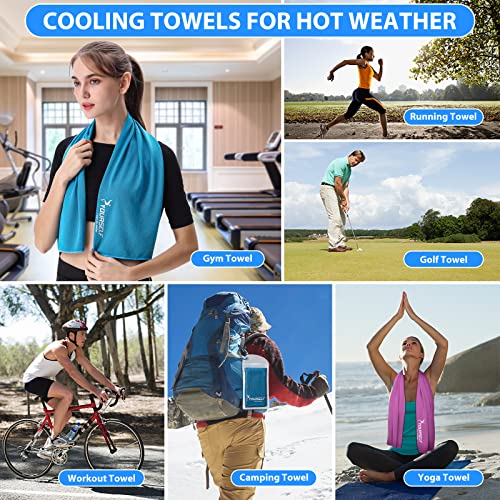Cooling Towel for Neck - Instant Relief Ice Towel 40" x 12" - Blue