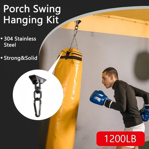 Hammock Hanging Kit - 360° Rotating Heavy-Duty Swing Chair Hook | 1200 lbs Capacity for Indoor/Outdoor Use
