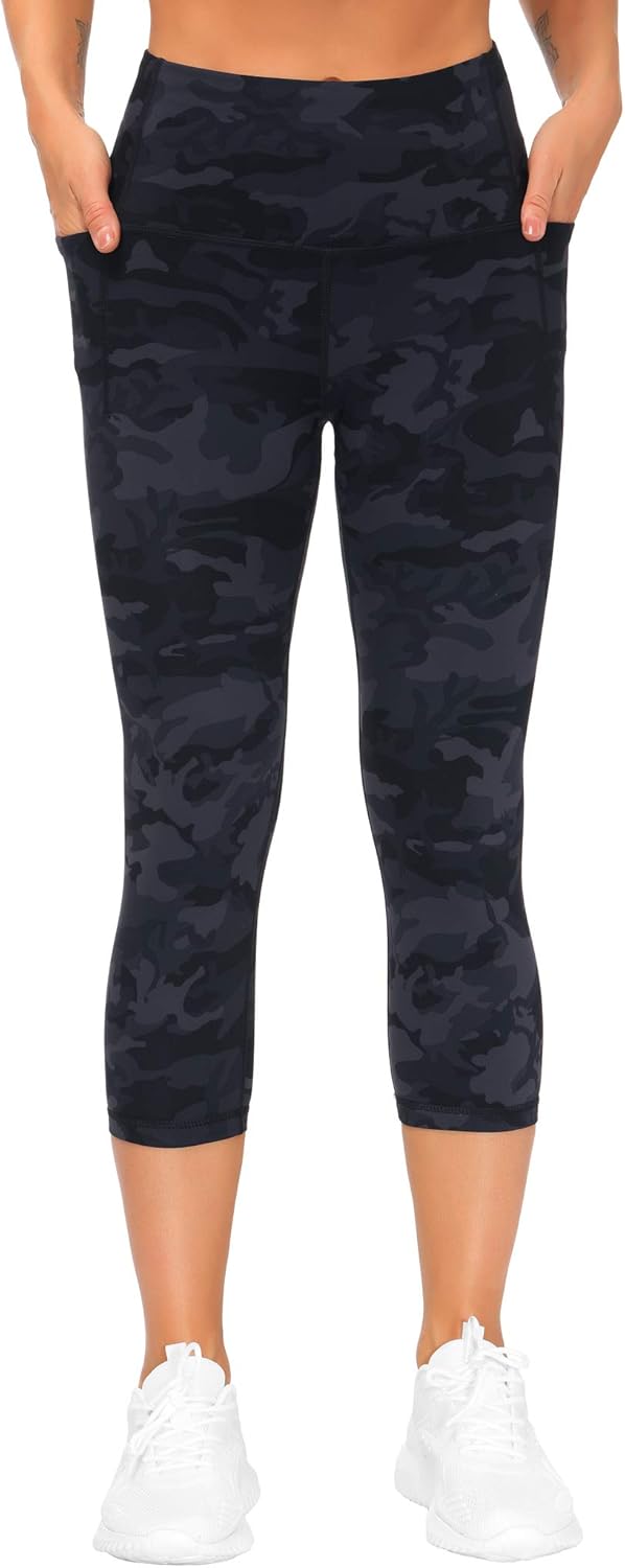 The Gym People High Waist Tummy Control Capris Leggings - Comfortable Fit for Active Women