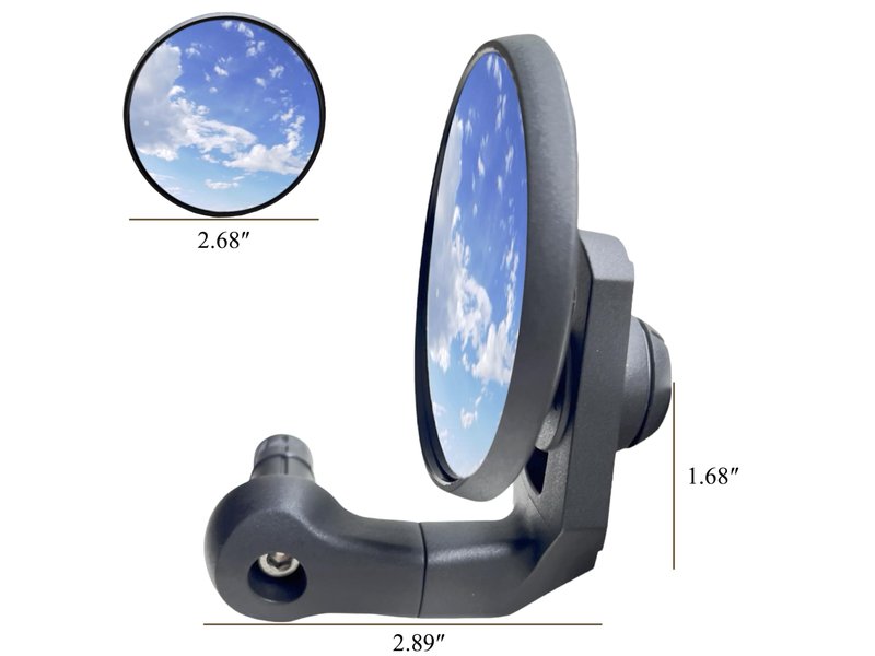 Generic Bike Handlebar-End Rear View Mirror, 2K HD Anti-Glare capability up to 50%, Shatterproof, Nylon Fiber Frame, Adjustable, 15-22mm Handlebar Fit (Silver, EV001S)
