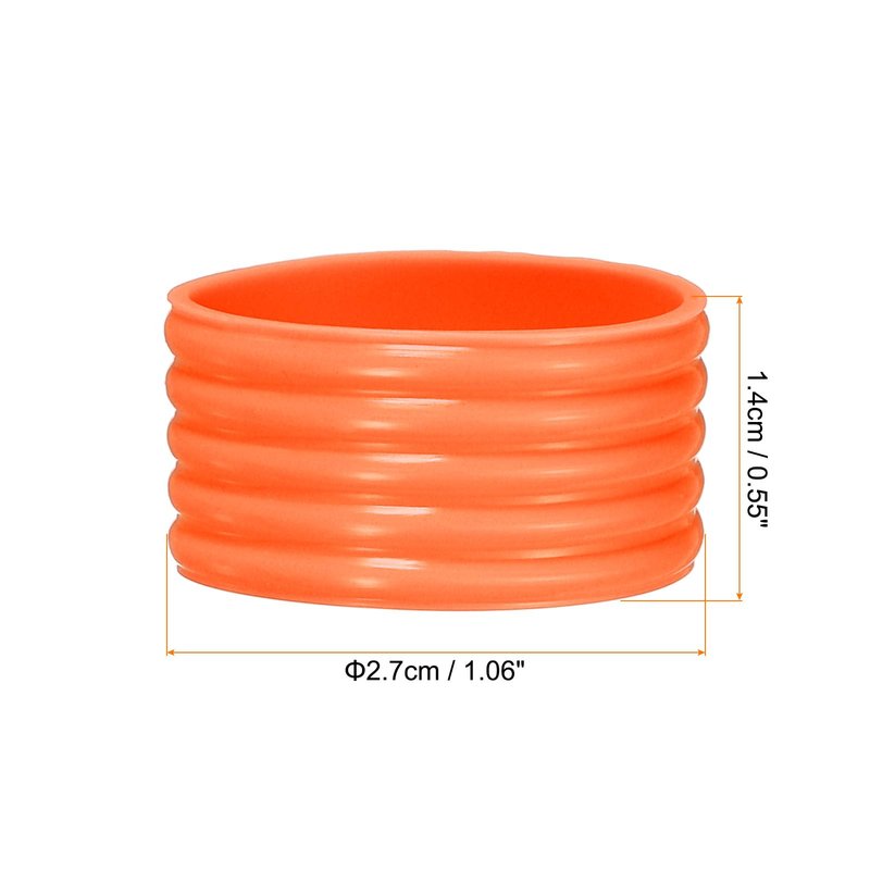 PATIKIL Badminton Racket Handle Grip Ring, 8 Pack Racquet Fix Ring Grip Band Rubber Ring Non-Slip Absorbent Overgrip in Place, Orange