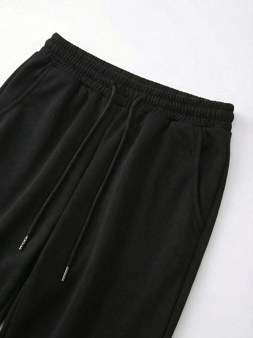 ZUGJAM Men's Baggy Sweatpants Wide Leg Lounge Sweat Pants with Pockets Black XL