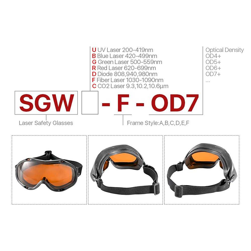 Cloudray Laser Safety Glasses 1064nm 532nm 355nm OD7+ CE Protective Goggles Anti Laser Protection Snow Goggles For Fiber Hand-Held Welding