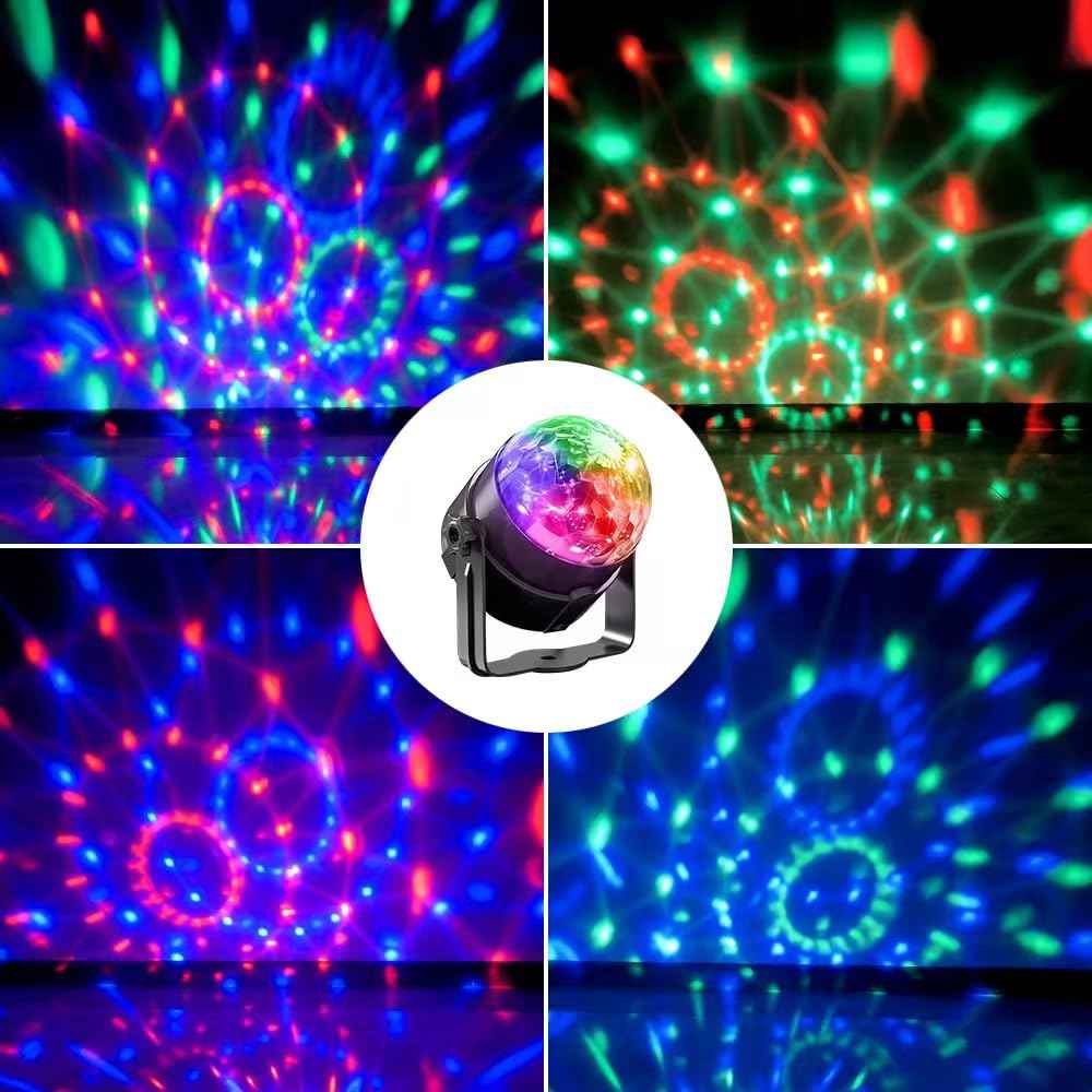 Yiixuyo - 3-Pack Sound Activated Party Lights with Remote Control Dj Lighting, Disco Ball Light Projected Effect Dancing Lights, Strobe Lamp for Parties Supplies Birthday Christmas Bar KTV Decorations