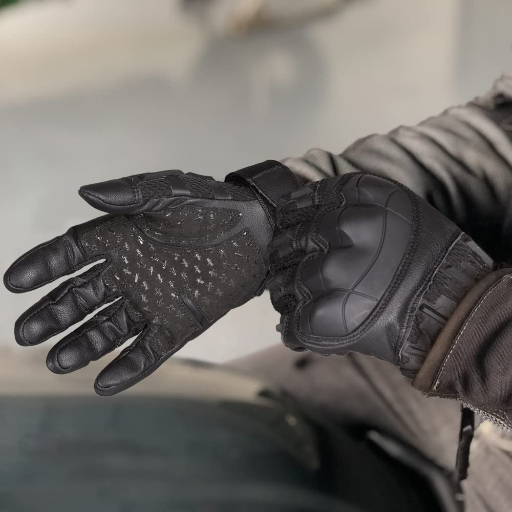 WTACTFUL Touch Screen Motorcycle Tactical Gloves for Men Airsoft Paintball Gear MTB Bike Cycling Cross-Country Motorbike ATV Hunting Hiking Riding Driving Work Outdoor Full Finger Gloves L Black