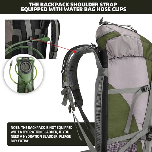 King'sGuard 70L Hiking Backpack with Rain Cover Lightweight Waterproof Travel Camping Backpack Large Backpacking Pack for Men and Women (Orange)