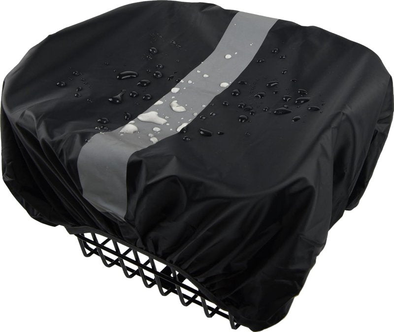 VAOLOAV 35L Bicycle Basket Waterproof Rain Cover with Reflective Strip Bicycle Rear Rack Rain Cover Black
