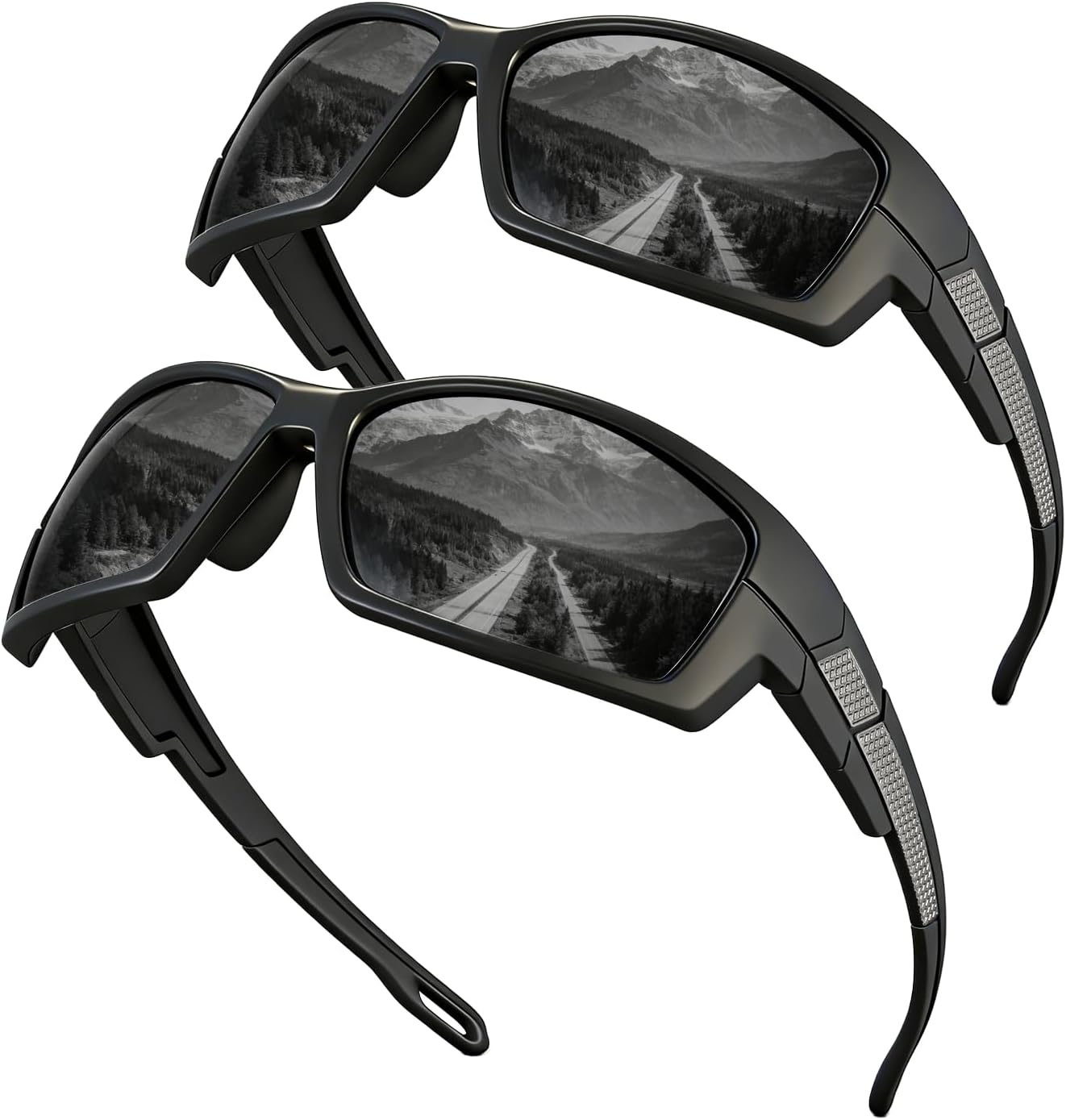 Polarized Sports Sunglasses - UV400 Protection | Wrap-Around Design for Men - Ideal for Running, Fishing, Cycling, and Driving