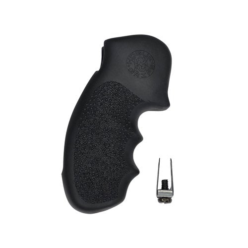 Hogue OverMolded Rubber Full Size Grip for S&W K & L Frame Round Butt, 500, 460, & Governor Model, Black - 19000