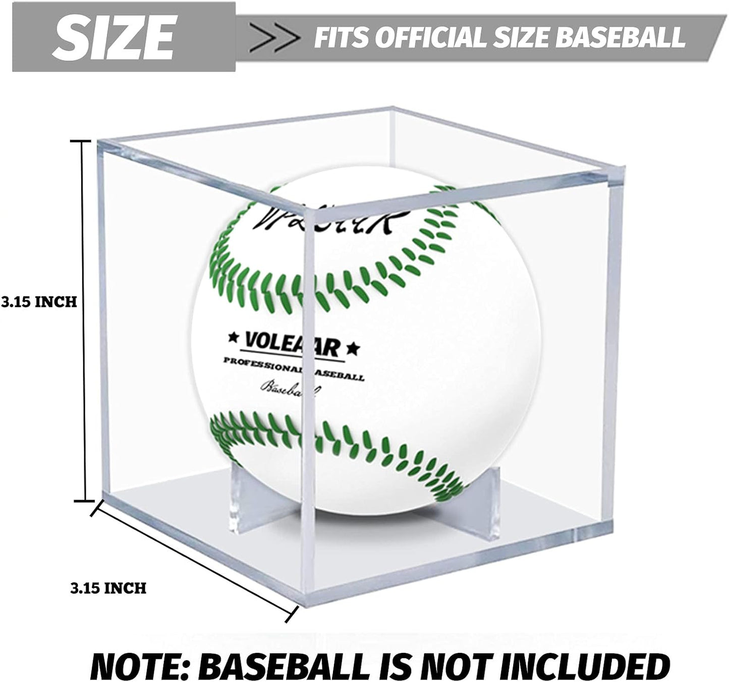 Skiennix Baseball Display Case - UV Protected Acrylic Holder for Autograph Memorabilia | 4 Pack Clear Cube