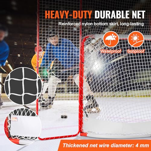 Portable Hockey Goal with Backstop and Targets - 72 Inch