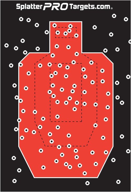 IPSC Style Splatter Targets - Fully Reactive 12x18 Heavy Duty Card Stock | Bright Splatter on Impact