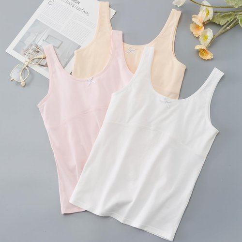 DOCOLL Girls Tank Tops Training Bras for Teens Cotton Sport Bralette Undershirts Tween Bras for Ages 10-12 (3 Pack,Long)