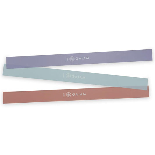 Gaiam Restore Strength and Flexibility Resistance Band Kit Set - 3 Levels of Resistance - Strength Training Workout Bands for Stretching Muscles - Versatile Exercise Tool - Light, Medium, and Heavy
