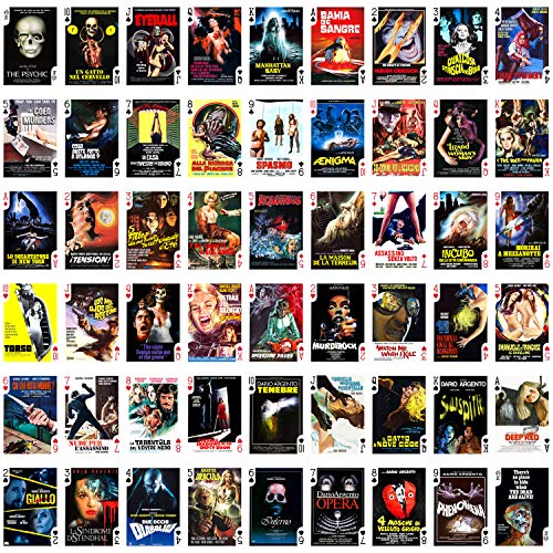 Giallo Playing Cards - Vintage Horror Movie Posters Deck (54 Unique Cards)