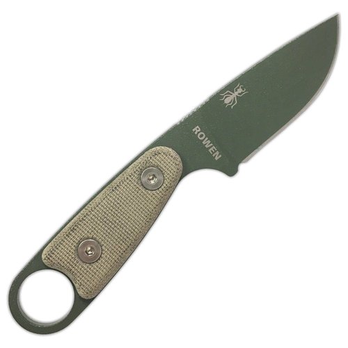 ESEE Knives Izula-OD w/Handle, Molded Polymer Sheath, and Clip Plate (Grey Canvas Micarta Handle/OD Blade/Black Sheath)