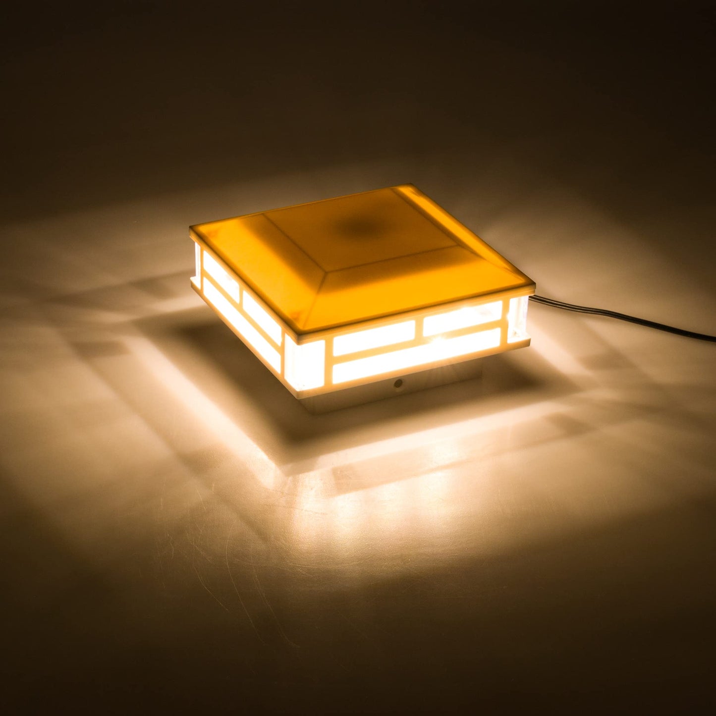 GreenLighting 2 Pack Modern Low Voltage Powered 120 Lumen LED Post Cap Light for 4x4 or 5x5 Posts (White)