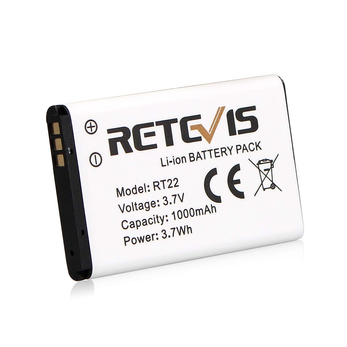 Retevis RT22 RT22S RT15 RT19 walkie talkies Battery Original 3.7V Li-ion Battery 1000mAh Compatible RT22 RT22S RT15 RT19 WLN KD-C1 Walkie Talkies (5 Pack)