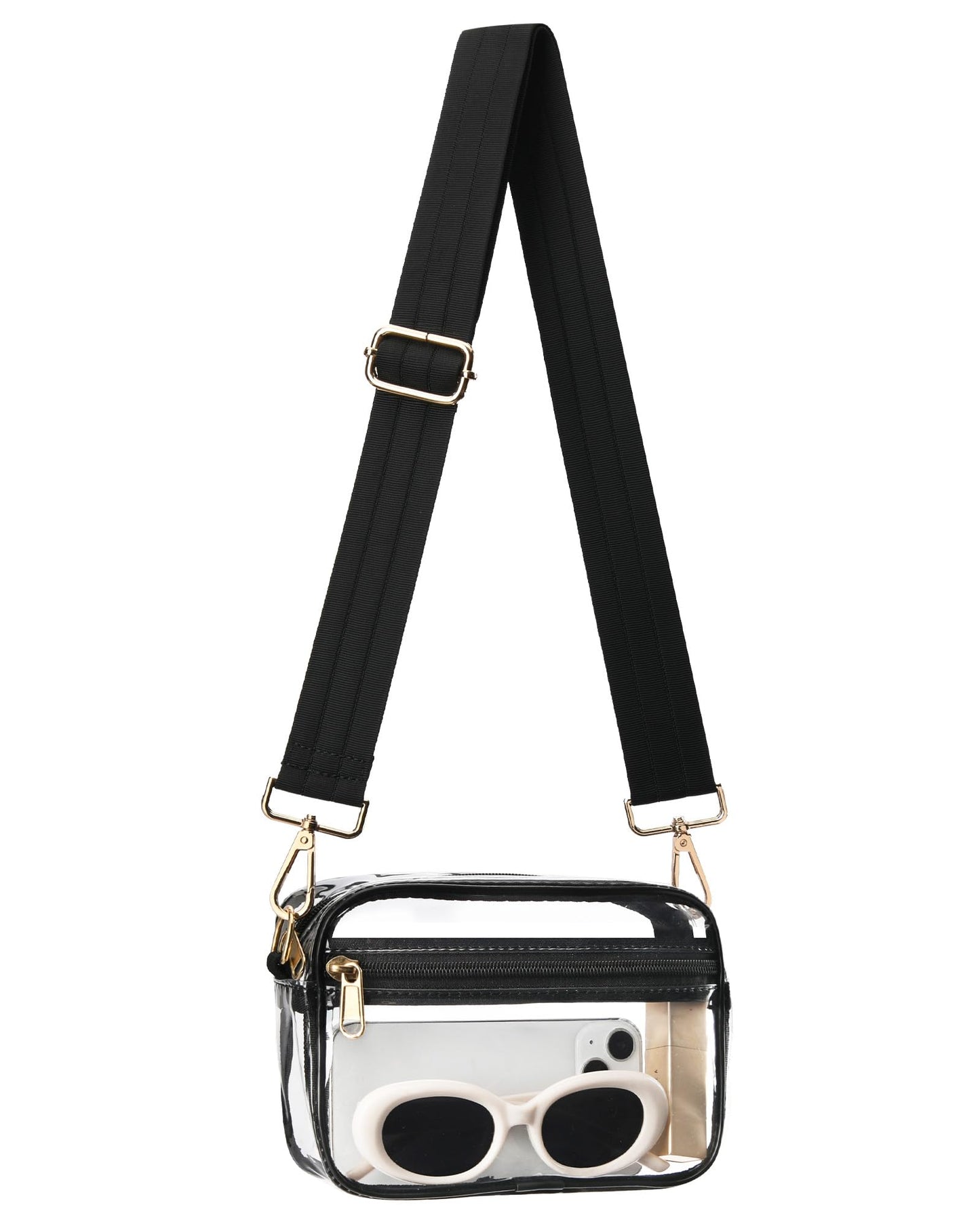 HULISEN Clear Crossbody Bag Stadium Approved, Clear Purses for Women, Transparent Handbag for Concerts & Sports Events Fans