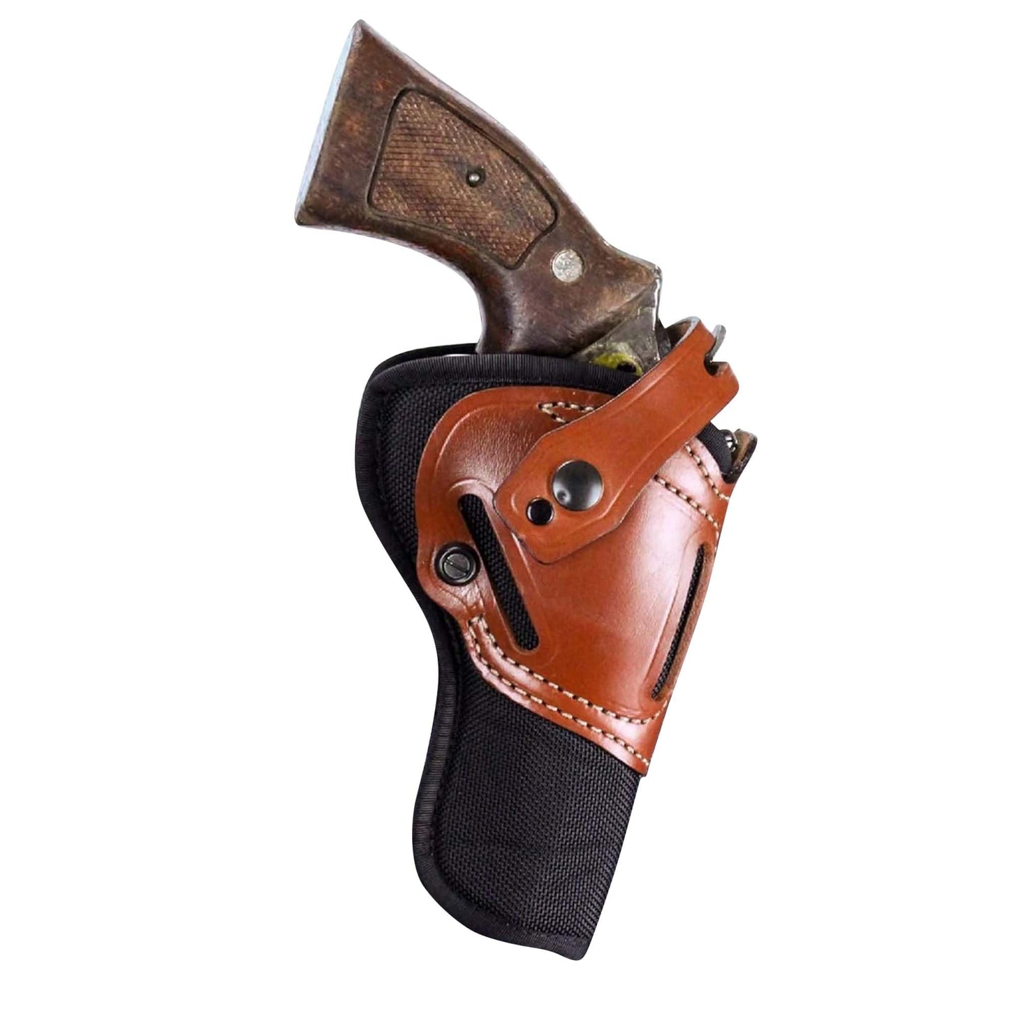DeSantis Wild Hog Revolver Hybrid Holster - Hybrid Revolver Holster, DeSantis Gun Holster Compatible with Colt Python/Trooper/Cobra 6", Ruger GP100/SCCY 6", S&W 586-L/686 6" - Ambidextrous, Black
