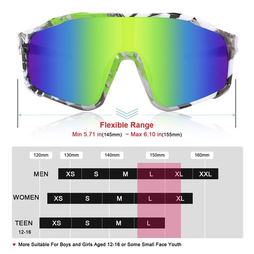 Karsaer Sports Sunglasses for Men and Women Youth Oversized Glasses for Cycling Running Baseball